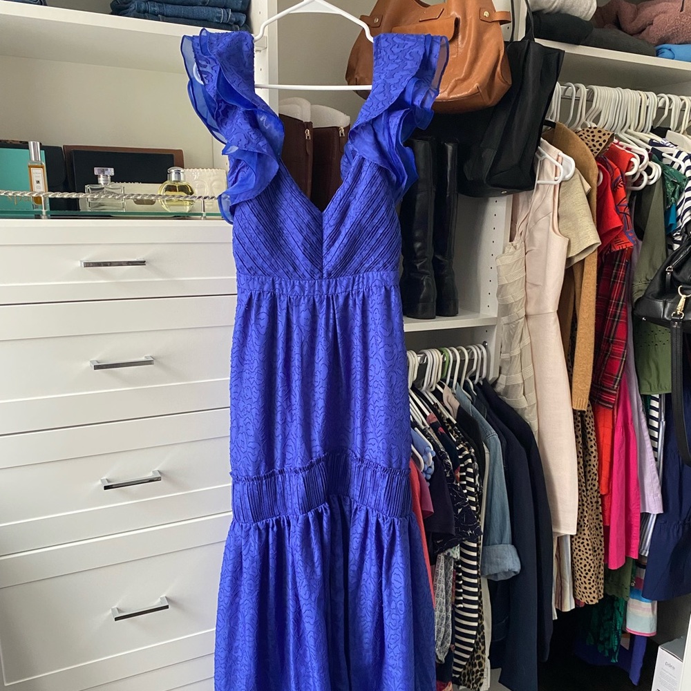 Rachel Zoe blue v-neck dress